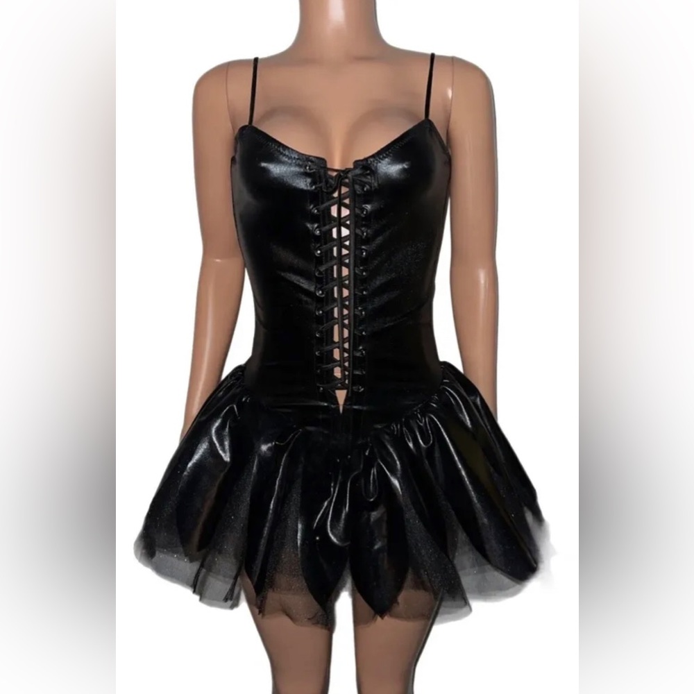 Trashy Lingerie Evil Dark Fairy Swan Goth Cat Witch Spider Costume New M L Goth